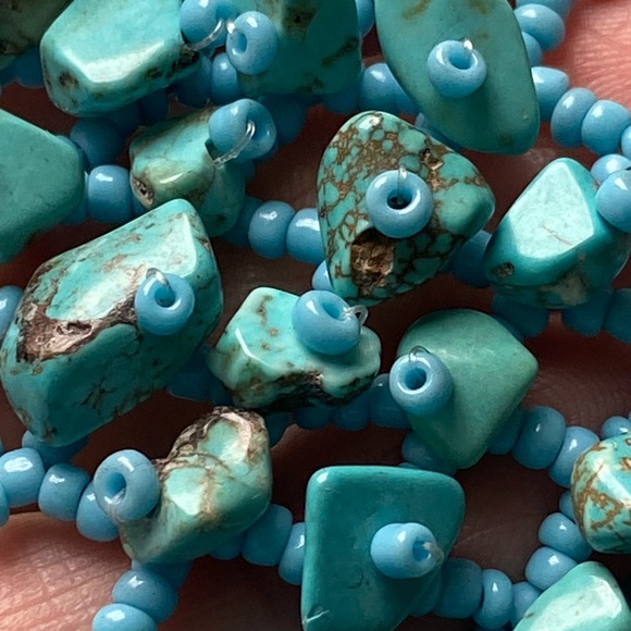 Turquoise Chips/Beaded Handcrafted Bracelet - Picture 5 of 10